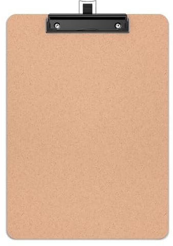 Zoenley Wood Clipboard with Pen Holder, 9 x 12.5 Letter Size for Classroom, Students, Kid, 8.5 x 11 Hardboard Clip Board with Low Profile Black Clip, Office & School Supplies