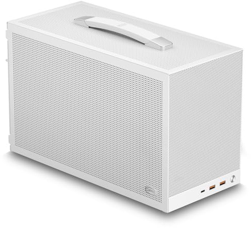 CPS K101 MESH WH Mini ITX PC Case, Support ITX Motherboard, SFX PSU, CPU Cooler Height Limit 68mm, Cpmpatible with Graphics Card Length Limit 340mm, include PCI-E 4.0 Cable, White