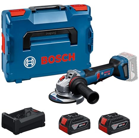 Bosch PRO 18V System Akku-Winkelschleifer GWS18V-11PS (inkl. GBA 18V 5.0Ah, GAL 12V/18V-80, KIT in L-Boxx)