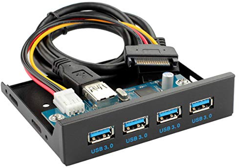 Chenyang USB 3.0 HUB 4 Ports Frontplatte auf Motherboard 20Pin Adapter mit SATA Stromkabel für 3.5 Diskettenlaufwerk Caddy