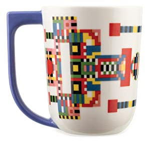 Elena Salmistraro Alessi Holyhedrics ESA09 2 - Design Mug with Balanced Dimensions, in Porcelain Decorated with Hand Applied Decal and Drawn Handle, Capacity 40cl