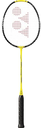 YONEX Nanofare Badmintonschläger mit 1000 Spielen, 4U, 5G, Blitzgelb, Smash-Geschwindigkeit, mittelsteif, Aero-Rahmen, explosives Sonic Flare System, Headlight, entwickelt von Japan