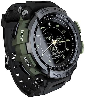 Bluetooth Fashion Smartwatch Deportes Reloj digital Impermeable Hombres Running Reloj multifunción LED Cronógrafo for al aire libre Senderismo Montando Reloj negro, monitoreo de frecuencia cardíaca, p