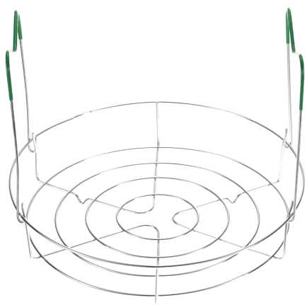 uxcell 11 Canning Rack, Stainless Steel Steamer Canning Jar Rack with PVC Handles for Mason Jars Ball Jars, Green