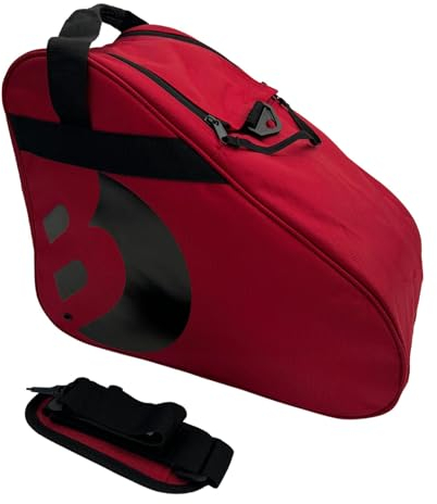 BEST SPORTING Tasche für Inlineskates und Schlittschuhe I Schlittschuhtasche mit verstellbarem Trageriemen I Rollschuhtasche I große Inliner-Tasche I Schlittschuhe Tasche (Dunkelrot)