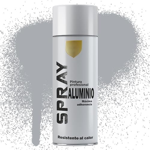 Etrexonline Pintura Spray Multicolor Profesional | 400ml | Adecuado para Metal, Madera & Plástico | Color Aluminio | Secado Rápido | Paquete de 1