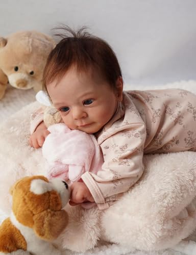 RXDOLL Realistische Reborn Baby Puppen Mädchen 19 Zoll 48cm Weicher Körper Lebensechte Frühgeborenen Babys Echt aussehende Neugeborene Baby Puppe Lebensgröße Silikon Vinyl Puppen