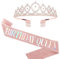 PLABBDPL 2 Pezzi Compleanno Corona Compleanno Fascia Set, Compleanno Corona Fascia Donne Compleanno Regina Fascia Tiara Corona per Forniture per Feste di Buon Compleanno, Bomboniere, Decorazioni