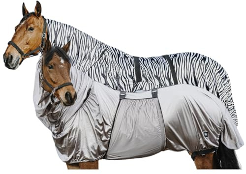 Riding World - Manta para eccema | Manta antimoscas con efecto de sudoración | Manta para caballos con faja abdominal y correas ajustables y cintas | Manta para caballo y poni | Manta para establo en
