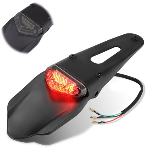 YUNYODA Moto LED Feu Arrière Stop avec Bavette pour Motos XR250 XR400 XR650 WR250F WR450F CRF250X CRF450X CRF Fender (Gris)