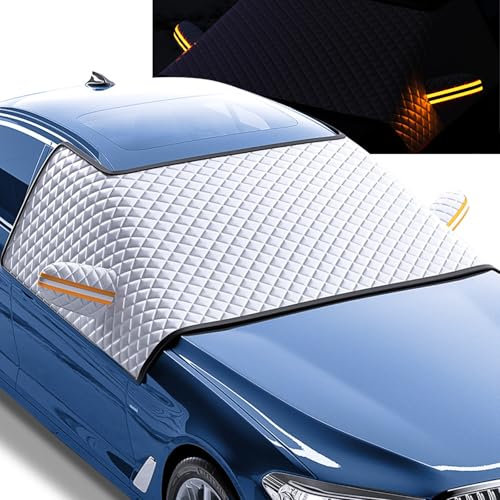 Piashow Frontscheibenabdeckung Winter, Magnetische Windschutzscheibenabdeckung Scheibenabdeckung Auto Abdeckung Universell für alle Jahreszeiten, Wasserdicht, Staubdicht, Sonnenschutz, 175 * 115cm