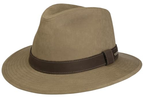 Stetson Waxed Traveller Chapeau en Tissu Bande en Cuir Homme Toutes Saisons