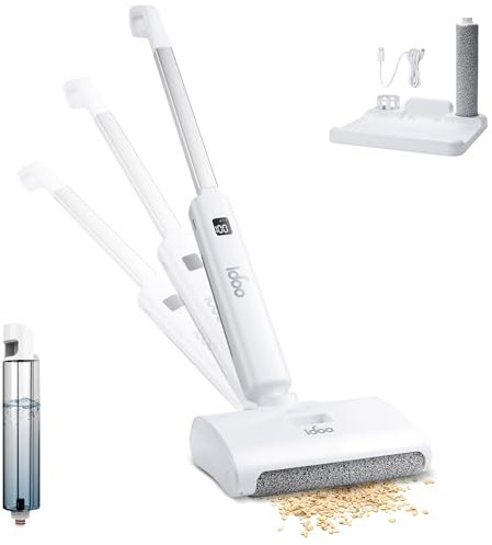 Cordless Vacuum Cleaner, Electric Mop, iDOO Floor Cleaner Machine, Cordless Power Mop, Wet Dry Vacuum Cordless Floor Washer, Cleaning-Detachable Dual Tank Design Quiet Rechargeable Polisher