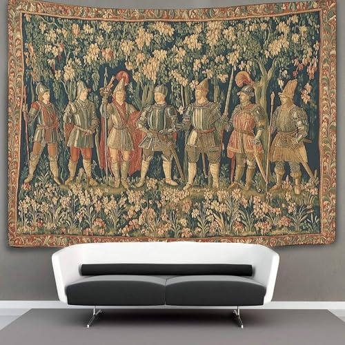 Medieval Tapestry Figure Painting Tapestry Wall Hanging,knight for Bedroom Decor Birthday Party Celebration Or Garden Backdrop 150cmx200cm