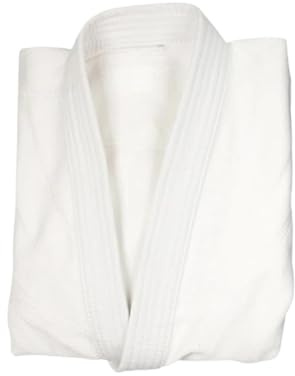 ZHSOAO Kimonos De Jiu-Jitsu Uniforme de Artes Marciales Judo Gi Hecho Profesional, Kimono Blanqueado de Tejido único, Perfecto for competición o Entrenamiento con cinturón Blanco(White,180CM)