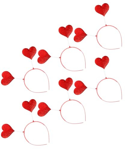 VALICLUD 6 piezas Diademas de Rojas para San Valentín Accesorio Ligero para Fiesta Kit Adorno Cabeza para Despedida de Soltera y Disfraces
