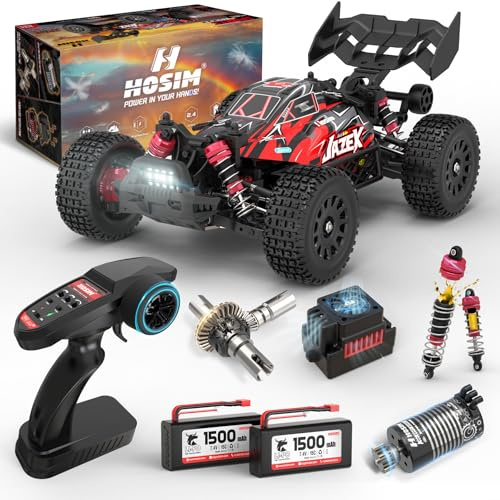 Hosim Brushless RC Buggy for Adults and Kids 60KM/H, 1/14 Electric High Speed All Terrain Remote Control Car, Hobby RC Trucks 4x4 Off Road RC Car, Waterproof RC Vehicle for Snow/Sand/Beach Age 8+