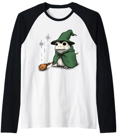 Cottagecore Frog Wizard - Camiseta de fantasía caprichosa Camiseta Manga Raglan