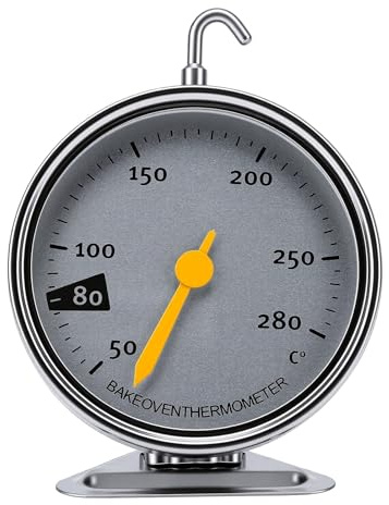 Zunate Ugnstermometer 50°C Till 280°C, Matlagningstermometer i Rostfritt Stål med Stor Ratt för Köksbakning, BBQ Grill Ugnstemperaturmätare