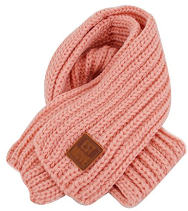 Sciarpe LA HUATE per Bambini Autunno Inverno Sciarpa in Lana Maglia Calda Tinta Unita Neckerchiefs Doppia Funzione Scaldacollo, rosa, Taglia unica