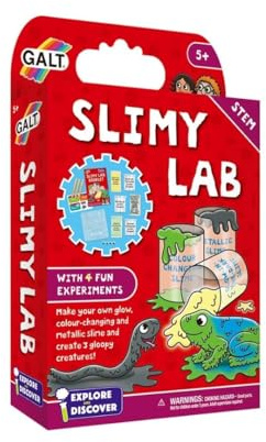 Galt Slimy Lab – Explore & Discover Science Kit with 4 Fun, Creature-Based Experiments for Kids – National Curriculum STEM Toys with Glow in the Dark Slime Kit, Educational Toys for 5+ Year Olds