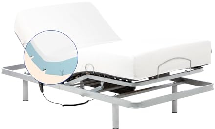 Geriafy – Pack Cama Articulada Reforzada con colchón viscoelástico de 20 cm Tencel | Tejido Fresco y Suave (90x190 cm, Mando por Cable)
