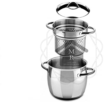 MEPRA SPAGHETTIERA PASTAIOLA 1950 ACCIAIO INOX 18/10 cm. 22 LITRI 7