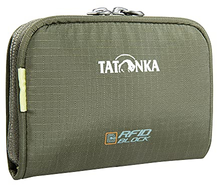 Tatonka Big Plain Wallet RFID Block - Geldbörse mit RFID-Blocker - TÜV geprüft - Münzfach, Fächer für Kreditkarten, Olive-rip
