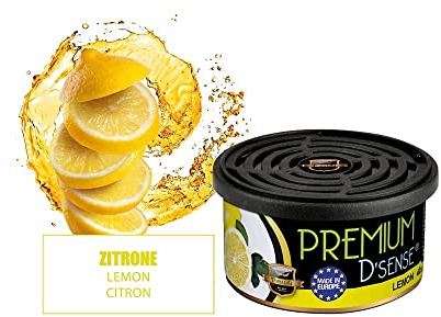 h2i Premium Duftdose | lemon | 2 Stück | Auto Lufterfrischer und Duftspender für Camping, Büro & Zuhause | 60 Tage frischer Duft mit Mengenregulierung | passt in Getränkehalter | inkl. h2i Sticker