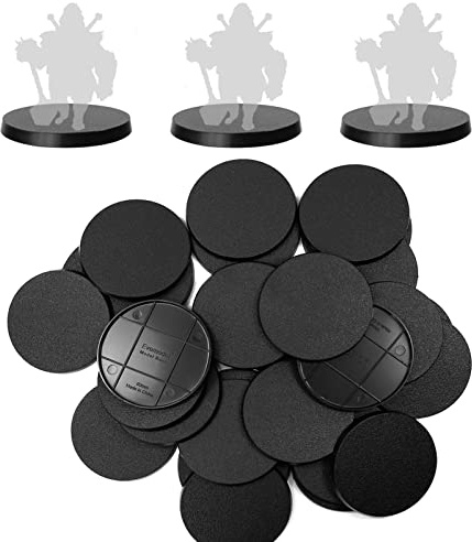 Evemodel Basi di base rotonda di realizzati in plastica per figure o miniature per i giochi di guerra decorazione (30pezzi 60mm)
