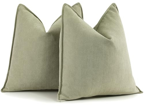 ZWJD Cushion Covers 55x55 Set Of 2 Chenille Cushion Cover Sofa Cushions Pillowcases With An Elegant Design, Soft And Luxurious Decorative Throw Pillows For The Couch, Bed And Home Decoration
