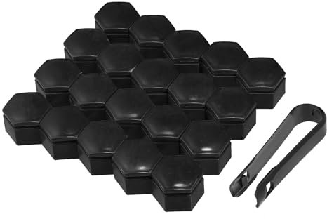 uxcell 20 Pcs Wheel Lug Nut Covers for Land Rover Range Rover 22mm Black