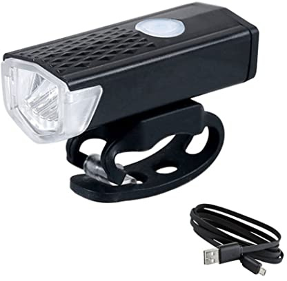 Wedhapy Faro per Bici 300 Lumen Faro per Bici Ricaricabile Tramite USB con 3 modalità Luce Anteriore per Bicicletta NeroFaro per Bici Luci per Bici Ricaricabile Tramite USB Faro per Bici Ricaricabile