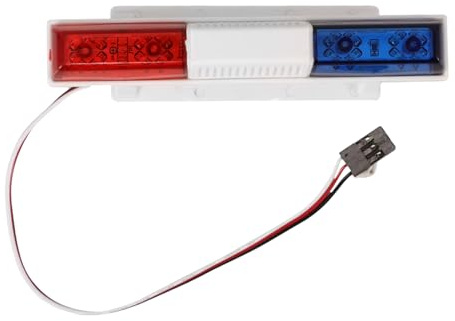 Toyvian 1/10 Rc Car LED Roof Light Simulated Police Flashing Lamp in Red and Blue for 1/10 Scale Remote-Controlled Cars Plastic and Electronic Components for Hobbyist Needs