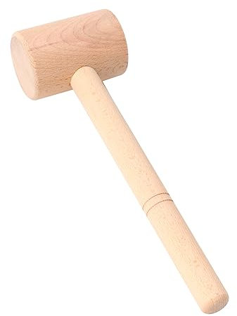 Amosfun Maillet Bois Massif pour Fruits De Mer Marteau Cuisine Compact à Manche Long Outil Sûr pour Homard Et Crabe Facile à Nettoyer Et Ranger Maison Et Restaurant