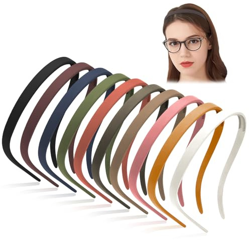 GlamRays Cerchietti per portatori di occhiali – Nessuna pressione, nessun mal di testa – 10 pezzi, multicolore, tinta unita, donne e ragazze, vita quotidiana, tempo libero, feste