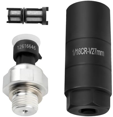 Engine Oil Pressure Sensor Kit with Oil Pressure Sensor Socket & Screen Filter,Durable Oil Pressure Switch OEM#12616646,Oil Pressure Sending Unit Compatible with Buick Cadillac Chevrolet