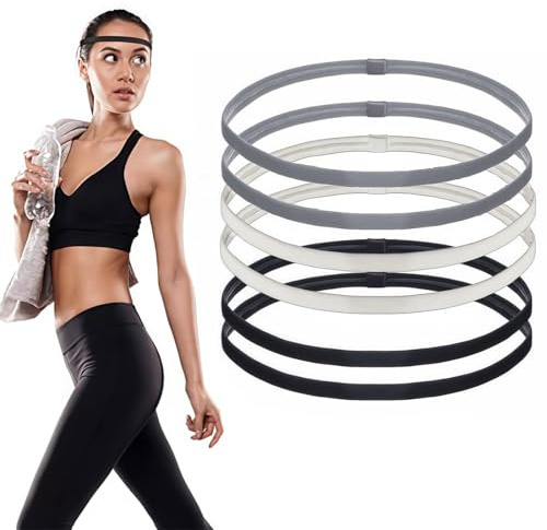 6 Piezas Cinta Deportiva Pelo, Banda para la Cabeza Accessories,Diadema Elástica, Diadema de Yoga Deportivo,Diadema Deportiva Antideslizante, Cinta Pelo Niño Hombre Mujer,para Yoga Fútbol Jogging