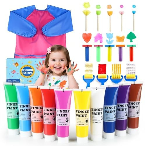 Set di colori per dita, 10 colori, 60 ml