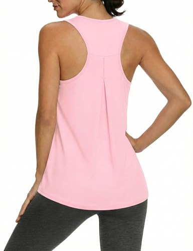 Gyabnw Top Deportivo Mujer Sin Mangas Corte Holgado Cuello Redondo | Tejido ligero y transpirable, silueta holgada, para fitness yoga gimnasio running y uso diario