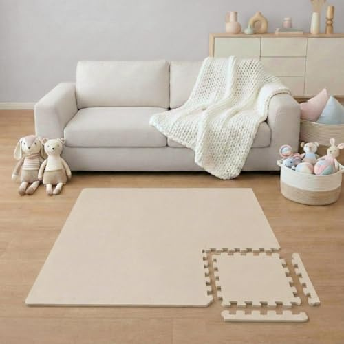 LittleTom 9 Pezzi Tappeto Puzzle per Bambini - Certificato TÜV - Piastrelle EVA con Bordi 30x30 cm - Pavimento Morbido e Antiscivolo - Superficie Puzzle Protettiva per la Cameretta e Gioco a Terra