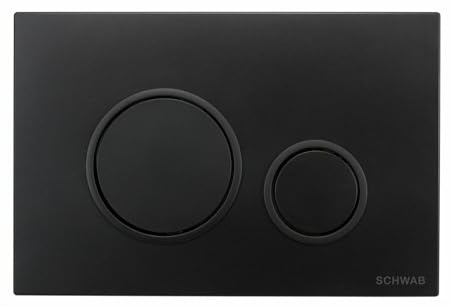 Vela P47-0190-0253 - Placca di azionamento nero opaco per cassette da incasso, doppio scarico e design contemporaneo