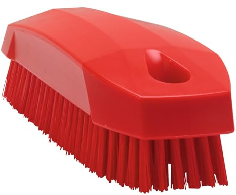 Vikan - Higiene - Cepillo para uñas - Fibras duras - 130 mm - Rojo