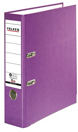Original Falken Recycolor Umwelt-Ordner Öko. Made in Germany. Farbiger Papierbezug außen 8 cm breit DIN A4 violett Ringordner Aktenordner Briefordner Büroordner Pappordner CO2-Neutral Blauer Engel