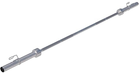 GORILLA SPORTS® Langhantelstange - 218cm / 220cm, Olympische, 50mm, bis 450 kg Belastbar, inkl. 2 Federverschlüssen, Gerändelt, Verchromt - Langhantel, Olympia Hantelstange, Langhantel-Stange