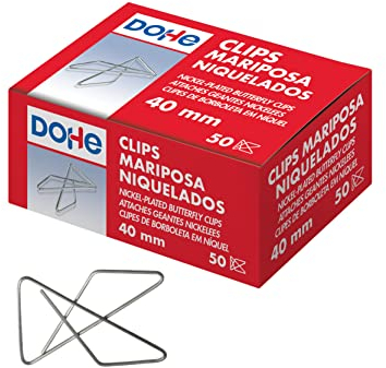 Unbekannt 79198 – Pack 50 Clips, Design Schmetterling, Nummer 10, 40 mm