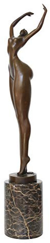 Scultura signora erotismo arte in bronzo anticato figura statue 48cm