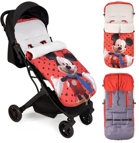 Interbaby Universal Fußsack Kinderwagen Winter | Weiche, Warme, Wintersack Kinderwagen | Abnehmbare fußsack, Doppelte Öffnung, Leicht zu Waschen, Antiallergene Materialien, Mickey Topos