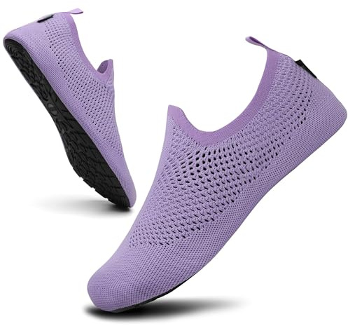 SAGUARO Chaussures d'eau Unisexe Séchage Rapide Mesh Respirant Chaussures Sport Aquatique Intérieur Extérieur, Violet 42/43