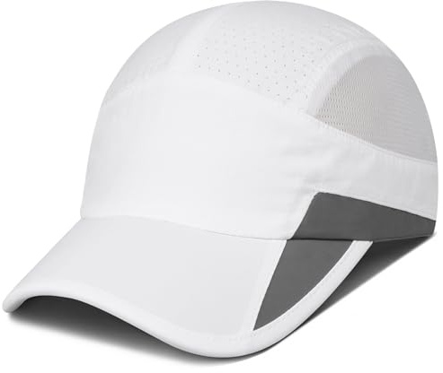 GADIEMKENSD Cappello da Corsa, Berretto da Baseball Destrutturato UPF 50 UV SPF, Cappellino Sportivo Estivo Riflettente Traspirante Leggero ad Asciugatura Rapida per Uomo e Donna, Bianco